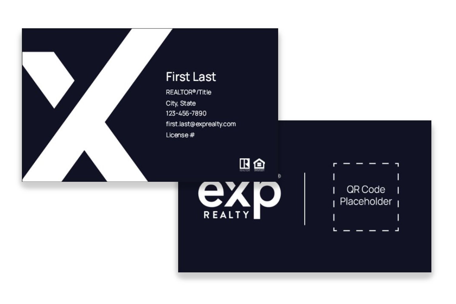 Navy - QR Code - Large X - No Photo